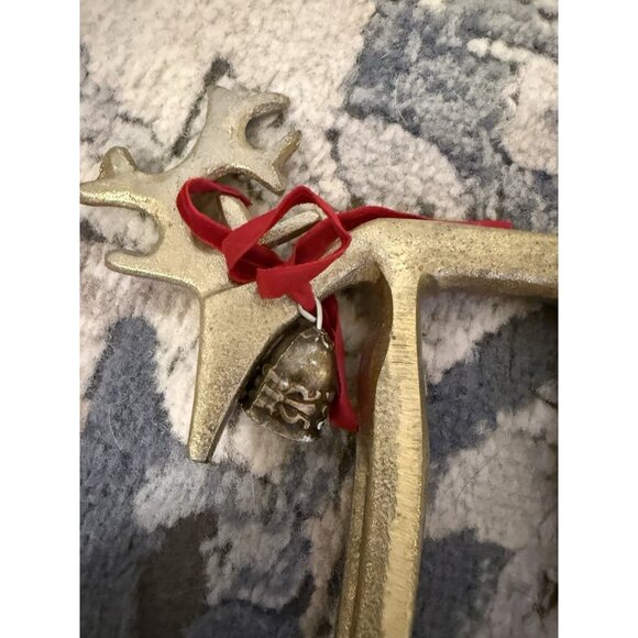 3 New Merry Moments Sculpted Gold Reindeer Classic Farmhouse Holiday Home Decor - Picture 10 of 13